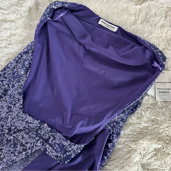 Amanda Uprichard Samba Sequin Halter Midi Dress Gown Medium - Picture 9 of 15